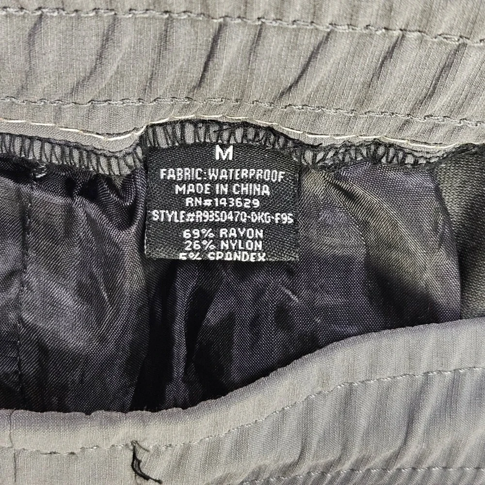 Rock Mens Grey Graphic Cargo Joggers Streetwear Multi Pocket Pants Size M Gym